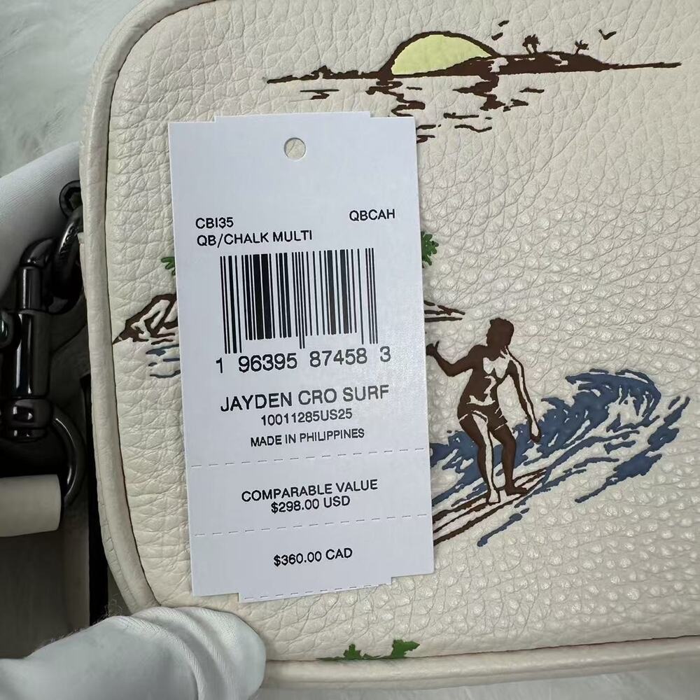 Coach Jayden Crossbody Bag With Surf Print In Leather/Chalk CBI35 NWT - Picture 4 of 8